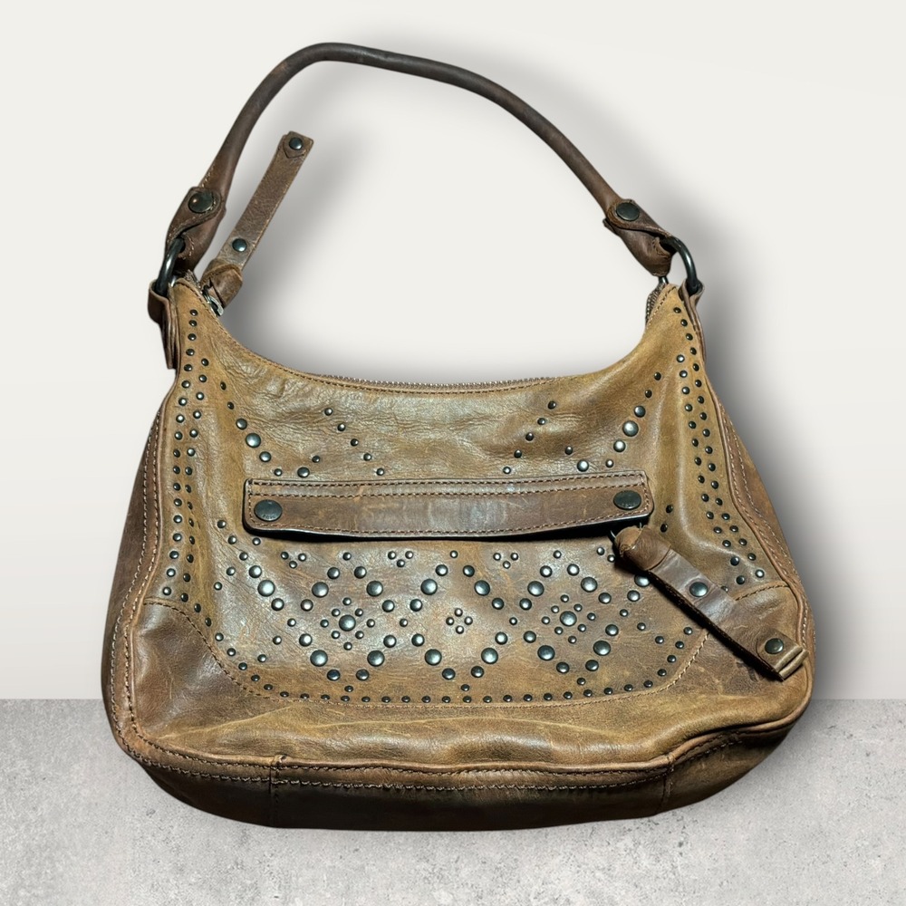 Frye Melissa Studded Leather Hobo Bag / Purse